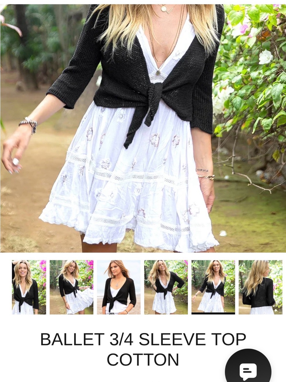 Wooden Ships Black Tie-Front Ballet Top - Black
